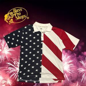 RedHead Men's Large American Flag Polo Shirt Bass Pro Shops